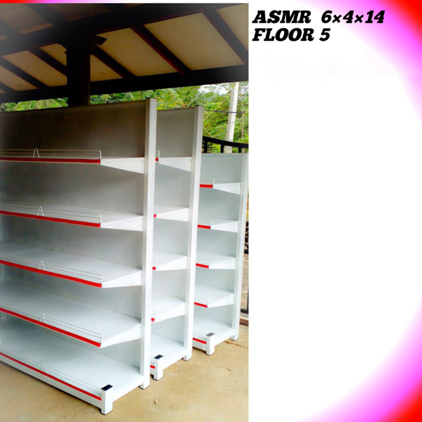 ASMR Steel Metal Supermarket Display Shelves, Single 6' x 4'